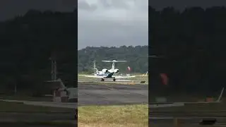 U.S. Air Force USAF SAM122 Gulfstream C-37B takes off from Farnborough air show 2024.