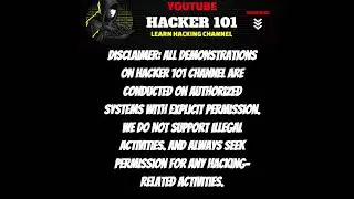 Hacker 101 DISCLAIMER