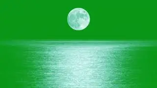 Moon night Sea Water green screen video | sunset video green screen