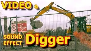 Digger Excavator Video &  Sound  ~ Construction Demolition Sound Effect with  Downloads