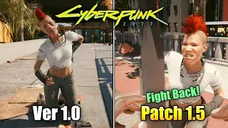 Cyberpunk 2077 1.0 vs Patch 1.5 | AI & Physics Comparison