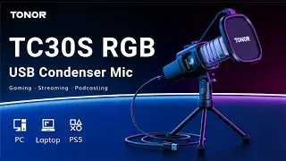 TONOR TC30S RGB USB Condenser Microphone for Gaming, Streaming, YouTube, Podcasting, Singing