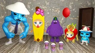 СЕМЬЯ СМУРФ КОТ ШАЙЛУШАЙ БАНАНА КОТ ГРИМАС ШЕЙК В ГРЕННИ ОНЛАЙН - Smurf Banana Cat Family Gmod !