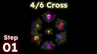 4/6 Cross | 3-block Method for 3x3x3x3 | Step 1