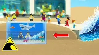 Lego Ocean World vs. Tsunami - Dam Breach Experiment - Lego City Marine Park Disaster