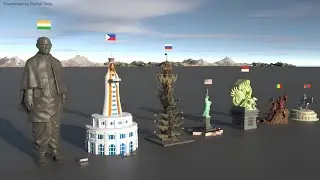 Tallest Statues by Countries Size Comparison | 3D Animation Comparison