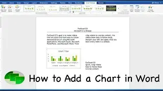 How to Add a Chart in Word