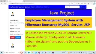 Maven Web App Project Employee Management Project  Hibernate+ JSP+ MySQL+ CSS  Bootstrap #bootstrap