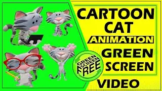 cartoon cat green screen |  funny cat  | cat green screen | cartoon cat green screen video