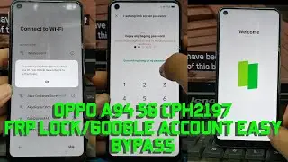 Oppo A94 5G CPH2197 FRP Google Account Easy Bypass 2021