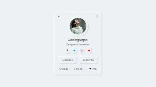 Neumorphism Profile Card UI Design using only HTML & CSS