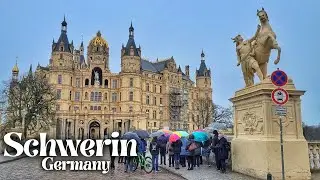 Schwerin, Germany - Rainy Walking Tour 2024 - 4K UHD