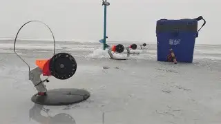 РЫБАЛКА! Лёд уходит под воду. Жерлицы! Мормышка Балансир! Рыбалка в ТУМАН!
