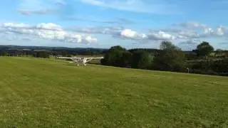 Jabiru landing with flat tyre