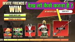 how to complete invite friends and win !! Free fire new event