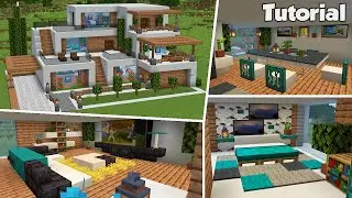 Minecraft: Large Modern House #41 Interior Tutorial (Easy)