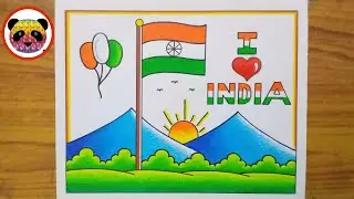 Independence Day Drawing / Independence Day Drawing Easy Step By Step / Independence Day Poster