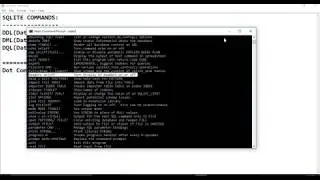Dot Commands in SQLITE Database