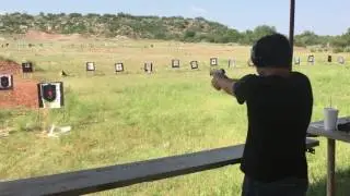 Cole firing a RUGER SR40c .40 caliber semi auto handgun