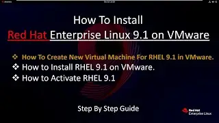 How to Install Red Hat Enterprise Linux 9.1 on VMware !! Activate RHEL 9.1 !! Make VM for RHEL 9.1 !