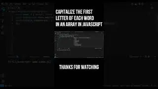 Capitalize the First Letter of Each Word in an Array in JavaScript #shortvideo #viralvideo