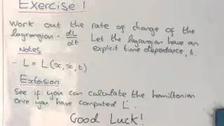 Exercise 1: Classical mechanics - The Lagrangian and the Hamiltonian