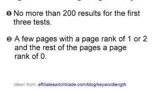 Long Tail Keyword Tests to see if Competition is Low or High