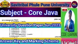 Core Java University Question Paper -Jun-2023 |CJ Question Paper -2023 |Core Java |Java |Que Paper