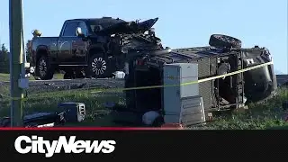 One person airlifted to hospital following multi-vehicle collision northwest of Calgary