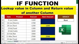 excel lookup value in column and return value of another column