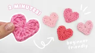 easy crochet heart ♡ how to crochet a heart for absolute beginners | cute mini heart tutorial