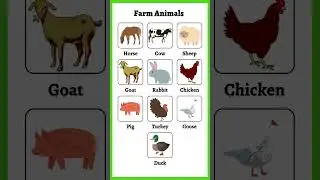 Farm Animals Chart | Farm animals for kids | Vocabulary fo kids