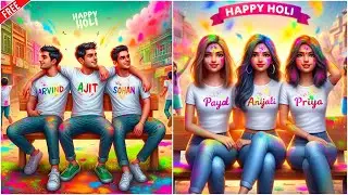 Happy Holi Ai Photo Editing | Holi Wala Photo Kaise Banaye | Ai Photo Editing | bing image creator