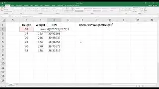 How to Calculate Body Mass Index (BMI) in Excel. [HD]