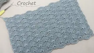 Очень простой УЗОР крючком - ВСЕГО 1 ряд! ВЯЗАНИЕ для начинающих💚 EASY Pattern Crochet for beginners