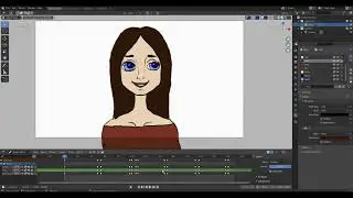 Blender 2.9 | Grease Pencil Girl | Wink Eyes Animation Test + Noise Modifier | Shevannai Vocals