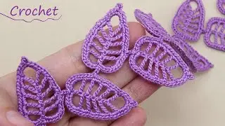 ЛЕНТОЧНОЕ КРУЖЕВО "Листики" вязание крючком для начинающих🌿Easy to Crochet TAPE LACE Tutorial🌿