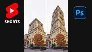 Extend a Building in Photoshop Using The Vanishing Point Filter #shorts