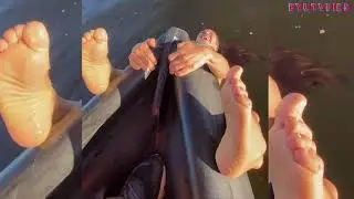 Tita Ureta se aferra con sus pies al bote