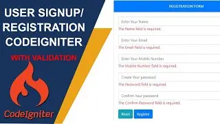 User Registration in CodeIgniter || Codeigniter Tutorial 2020 || CodeIgniter Tutorial for Beginners