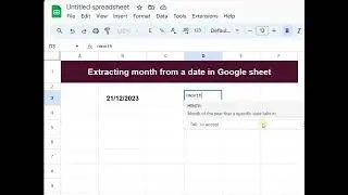 Extracting month from a date in Google sheet