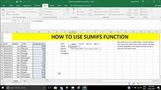 How to use SUMIFS function in Microsoft Excel( Simple)