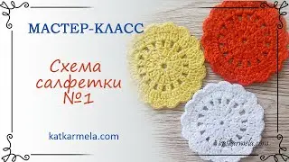 Маленькая салфетка под стакан крючком: схема №1