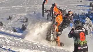 На снегоходе в Ергаки. Snowmobile in Siberia