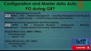 06.17) Auto Purchase order while doing GR for Non-Ordered Material. (S4 HANA / ECC). 