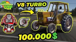 $100.000 V8 TURBO TRACTOR! V8 KEKMET DRAG | My Summer Car #87