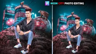 Picsart Neon City Manipulation Photo Editing || Neon City Tutorial in Picsart - CS EDITZ