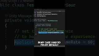 Set Target FPS in Unity! #unitytutorial #gamedev #indiegames #unity3d #gamedevelopment #mobilegames