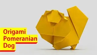 Origami Attractive and Beautiful Pomeranian Dog