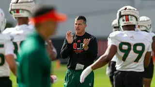 Miami Hurricanes' Mario Cristobal after first day of practice and the passing of his mom